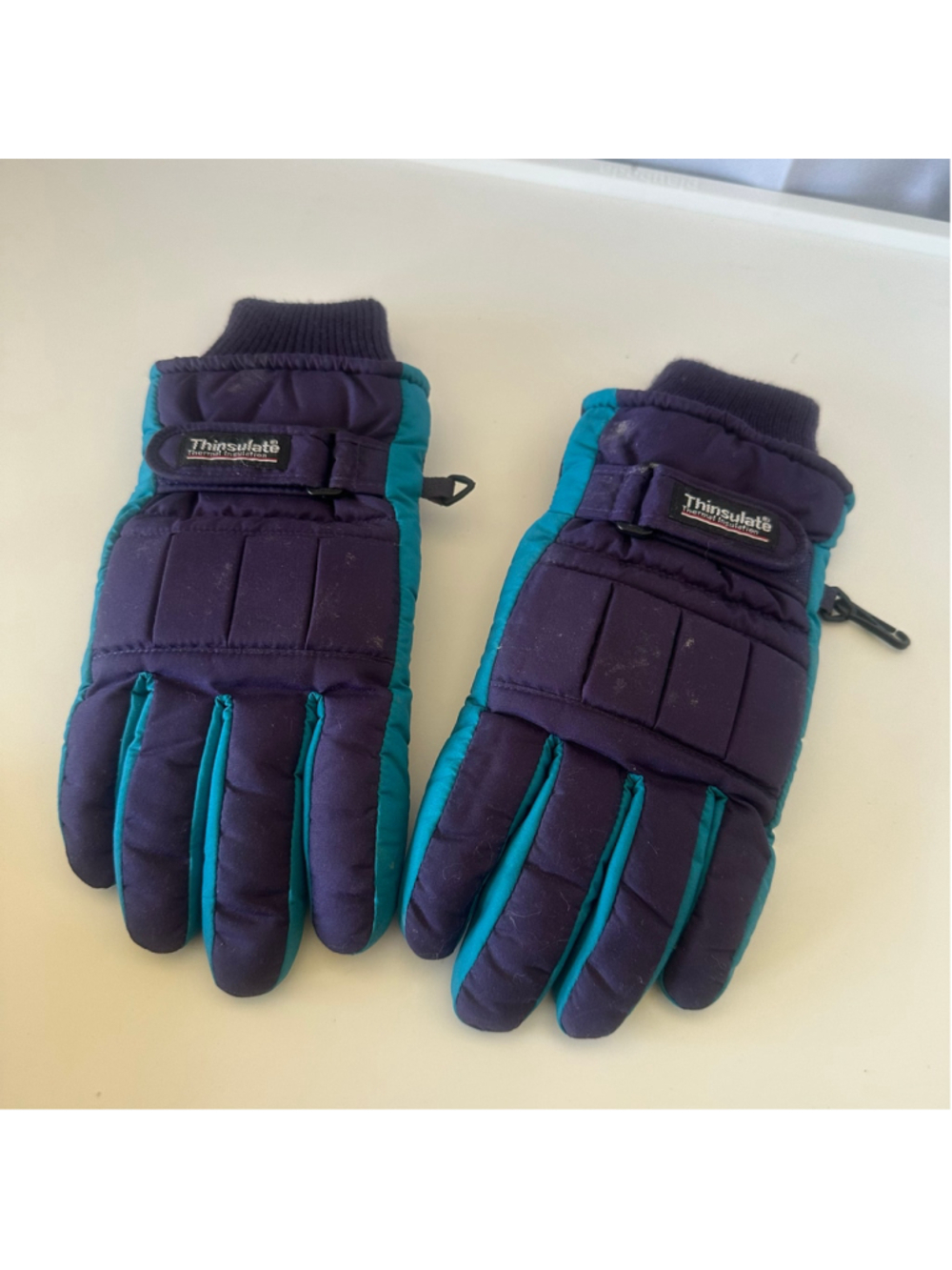 Vintage Women's L Dorfman-Pacific Winter Ski Gloves Purple & Teal Thinsulate